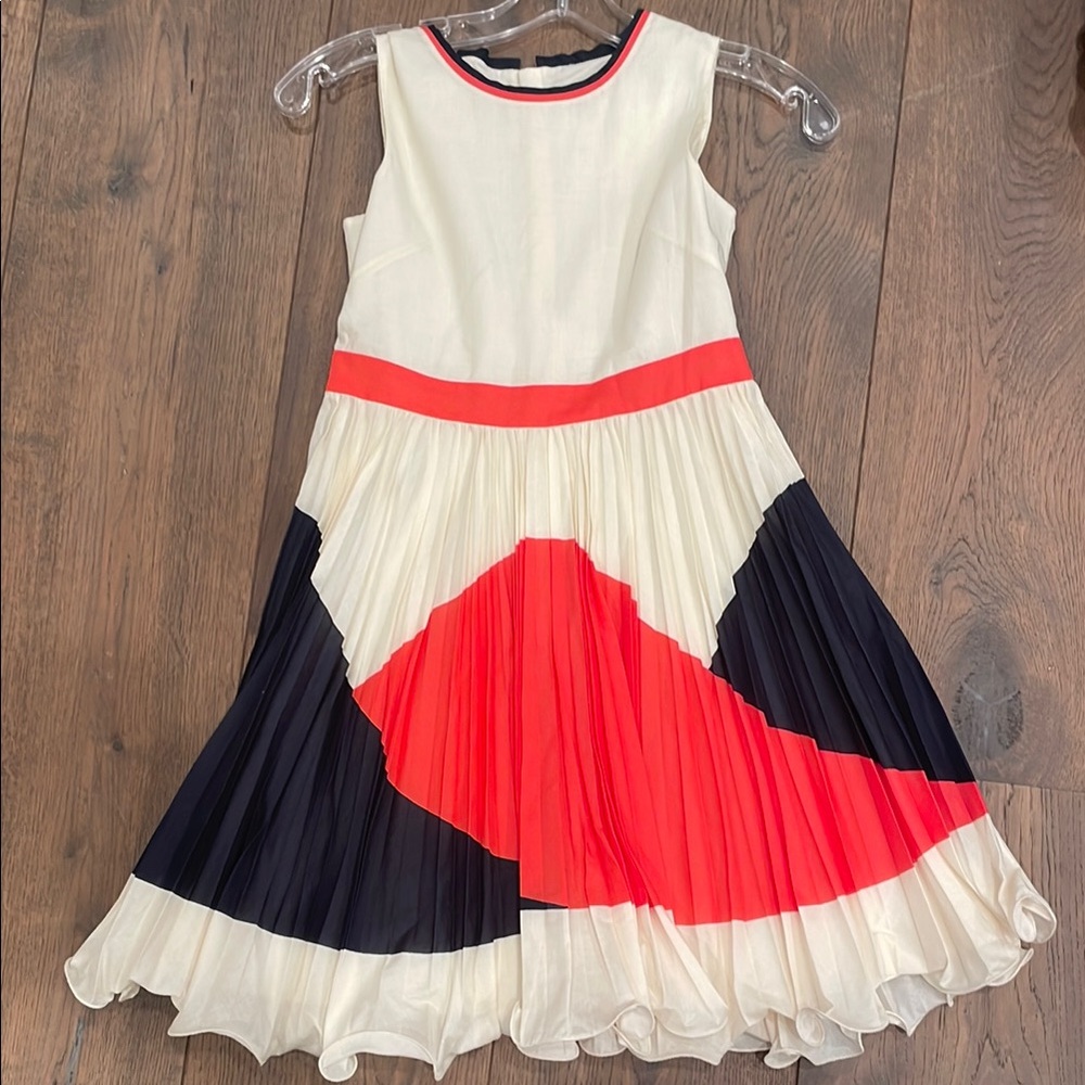 Milly Girls Elegant Kids Dress in Cream, Cherry Red, and Navy